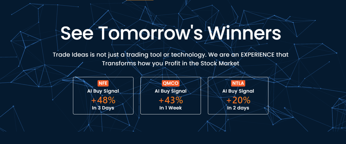 A conceptual image showing how trade ideas ai signals analyze market data streams.